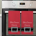 Personalized Santa Belt Super Absorbent Waffle Towel with Text Kitchen Essential Christmas Gift for Family Friends