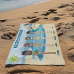 Personalisierte 1-8 niedlichen Zeichen schnell trocknen überdimensionale Strand Handtuch mit Titel und Name Pool Essentials Urlaub Urlaub Geburtstag Geschenk für Frauen