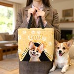 Personalizada de dibujos animados perro de gran capacidad bolsa de aseo con el nombre de uso diario Aniversario Cumpleaños de regalo para el amante de mascotas Propietario Mujer