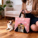 Personalizada de dibujos animados perro de gran capacidad bolsa de aseo con el nombre de uso diario Aniversario Cumpleaños de regalo para el amante de mascotas Propietario Mujer