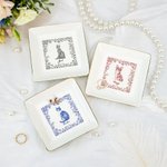 Personalizado Toile De Jouy Diseño Perro Gato Joyería Plato con Nombre Memorial Simpatía Cumpleaños Regalo para Mujeres Dueños de Mascotas