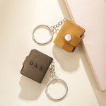 Personalized Mini Engraved Text PU Leather Photo Album Keychain with 10-14 Photos Birthday Anniversary Gift for Friends Couples