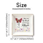 Personlig Butterfly Birth Flower Ceramic Ring Dish Smyckesbricka med namn Mothers' Day Födelsedagspresent för kvinnor