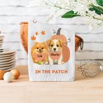 Personalized Pumpkin Pet Photo Absorbent Soft Waffle Tea Towel with 1-2 Names Fall Kitchen Decor Halloween Thanksgiving Gift for Pet Owners Lovers