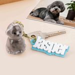 Henkilökohtainen koiran muotoinen lemmikkieläinten hiusten varastointi avaimenperä nimellä turkis matkamuisto muistolahja koiranomistajille lemmikkieläinten menetys