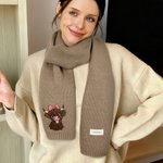 Personalised Embroidered Highland Cow Soft Warm Scarf with Name Fashion Accessory Christmas Birthday Gift for Highland Cow Lover