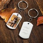 Gepersonaliseerde Foto Sleutelhanger Ketting met Gegraveerde Tekst Verjaardagscadeau voor Familie en Vrienden