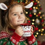 Personalised Christmas Costume Cartoon Kid 11 oz Ceramic Coffee Mug with Name Daily Use Christmas Gift for Boys Girls