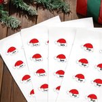 Gepersonaliseerde Leuke Kerstmuts Waterdichte Stickers met Naam Cadeaudecoratie Kerstbedankjes Festivalcadeautjes voor Familie en Vrienden