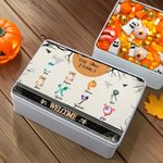 Lata de galletas personalizada con nombres e iniciales de 1 a 8 monstruos regalo de cumpleaños y Halloween para niños y familiares