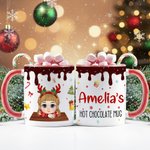 Personalised Christmas Costume Cartoon Kid 11 oz Ceramic Coffee Mug with Name Daily Use Christmas Gift for Boys Girls