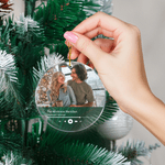 Personalised Music Player Design Photo Acrylic Ornament with Song Title Tree Decor Christmas Gift for Music Lovers Couple Family