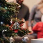 Albero di Natale personalizzato Fiocco di neve Foto Ornamento in acrilico con nome e anno Decorazione dell'albero Regalo di Natale per gli amici della famiglia