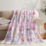 Personalized Cute Christmas Nutcracker Soft Throw Blanket with Name Home Decor Birthday Christmas Gift for Kid Girl