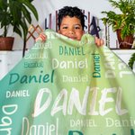 Personalized Colorful Gradient  Soft Throw Blanket with Name Birthday Christmas Gift for Kids Adults