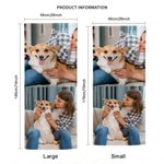 Personalized Pets Photo Yoga Towel with Name Birthday Gift for Fitness Yoga Lovers Women