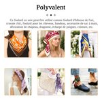 Écharpe Carrée Douce Personnalisée avec  Fleur de Naissance Vintage et Nom Accessoire de Voyage Cadeau d'Anniversaire pour Femme