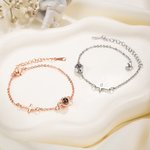 Personalized Photo Micro-Projection Dainty Christian Cross Bracelet Christening Gift for Grandmother Christian Woman