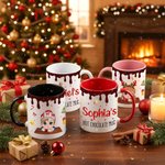 Personalised Christmas Costume Cartoon Kid 11 oz Ceramic Coffee Mug with Name Daily Use Christmas Gift for Boys Girls