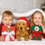 Personalized Christmas Tree Snowman Initial Set of 2 Waterproof Stickers with Name Christmas Party Favors for Kids Family Friends