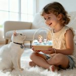 Personalisiertes Cartoon Figur Tier Ovales LED-Nachtlicht mit Namen Sternzeichen und Holzsockel Geburtstag Weihnachten Geschenk für Kinder