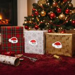Gepersonaliseerde Leuke Kerstmuts Waterdichte Stickers met Naam Cadeaudecoratie Kerstbedankjes Festivalcadeautjes voor Familie en Vrienden