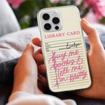 Personalized Cartoon Reading Character Phone Case for iPhone with Name and Text Birthday Christmas Gift for Bookworms Women