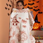 Personlig Toile De Jouy Ghost Pumpkin Mjuk plädfilt med namn Trick or Treat Halloween Party Present till barn