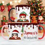 Personalised Christmas Costume Cartoon Kid 11 oz Ceramic Coffee Mug with Name Daily Use Christmas Gift for Boys Girls
