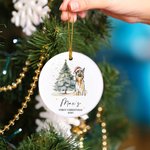 Personalised Watercolor Hand-Drawn Style Dog Christmas Tree Ornament with Name Tree Decor First Christmas Gift for Dog Lover Owner