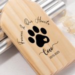 Personalised Dog Cat Paw Print Wood Wind Chime with Text Name and Date Memorial Sympathy Pet Loss Gift for Pet Owner