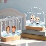 Personalisiertes Cartoon Figur Tier Ovales LED-Nachtlicht mit Namen Sternzeichen und Holzsockel Geburtstag Weihnachten Geschenk für Kinder