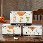 Lata de galletas personalizada con nombres e iniciales de 1 a 8 monstruos regalo de cumpleaños y Halloween para niños y familiares