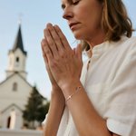 Personalized Photo Micro-Projection Dainty Christian Cross Bracelet Christening Gift for Grandmother Christian Woman