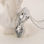 Personalised Human Sculpture Shape Necklace with Text Minimalist Jewellery Anniversary Birthday Christmas Gift for Women Men Art Lovers