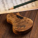 Médiator Guitare avec Étui de Rangement en Bois Personnalisés Gravée Set de Médiators Cadeau de Saint-Valentin pour Joueur de Guitare Musicien