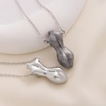 Personalised Human Sculpture Shape Necklace with Text Minimalist Jewellery Anniversary Birthday Christmas Gift for Women Men Art Lovers