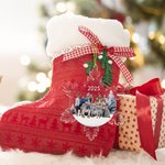Albero di Natale personalizzato Fiocco di neve Foto Ornamento in acrilico con nome e anno Decorazione dell'albero Regalo di Natale per gli amici della famiglia