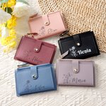 Portafoglio portatile personalizzato in pelle con nome e portacarte regalo di compleanno e anniversario per donne e ragazze