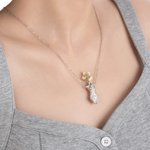 Personalised Human Sculpture Shape Necklace with Text Minimalist Jewellery Anniversary Birthday Christmas Gift for Women Men Art Lovers