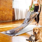 Personalized Pets Photo Yoga Towel with Name Birthday Gift for Fitness Yoga Lovers Women