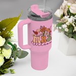 Personalized Multi-colour Retro Wildflowers MRS. 40oz Tumbler Bridal Shower Back to School Gift for Women