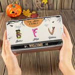 Lata de galletas personalizada con nombres e iniciales de 1 a 8 monstruos regalo de cumpleaños y Halloween para niños y familiares