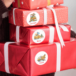 Personalizado lindo dinosaurio vehículos de construcción a prueba de agua pegatinas con nombre de regalo decoración de la fiesta de Navidad para los niños amantes de los dinosaurios