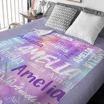 Personalized Colorful Gradient  Soft Throw Blanket with Name Birthday Christmas Gift for Kids Adults