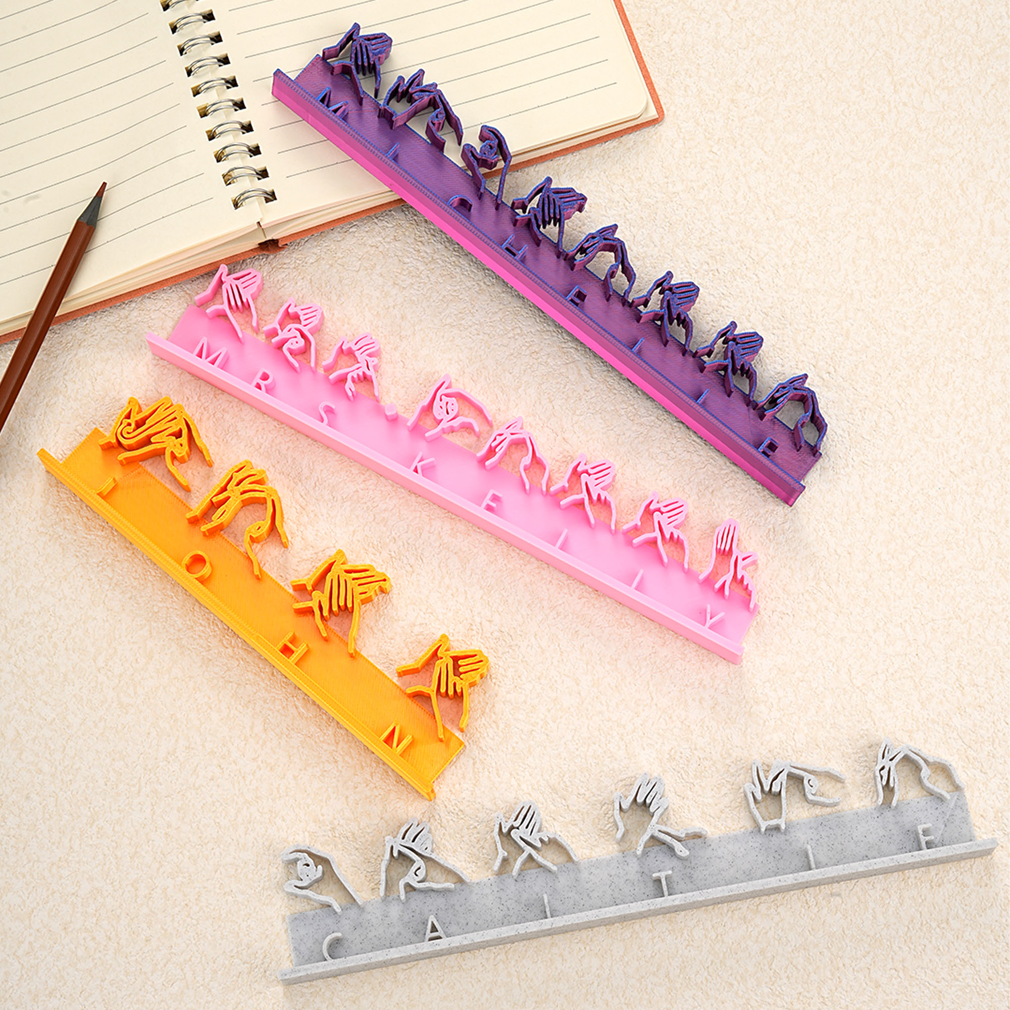 Personalised Multicolour British Sign Language 3D Printed Desk Name ...