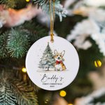 Personalised Watercolor Hand-Drawn Style Dog Christmas Tree Ornament with Name Tree Decor First Christmas Gift for Dog Lover Owner