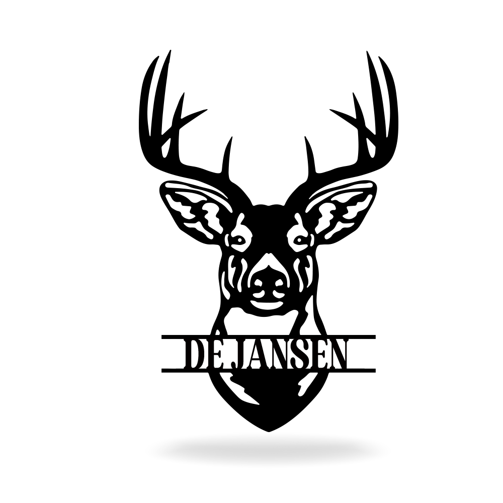 Gepersonaliseerde Hertenkop Metalen Wanddecoratie Hertengewei Naambord  Boerderijdecoratie Housewarmingcadeau voor Jagers Boeren Hertenliefhebbers  - CALLIE, image size:1000x1000