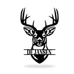 Gepersonaliseerde Hertenkop Metalen Wanddecoratie Hertengewei Naambord Boerderijdecoratie Housewarmingcadeau voor Jagers Boeren Hertenliefhebbers