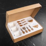 Personalized Engraved Name Acacia Marble 11 pcs Cutting Board Coaster Set with Ceramic Bowl Wooden Spoon Housewarming Gift for Family Friend